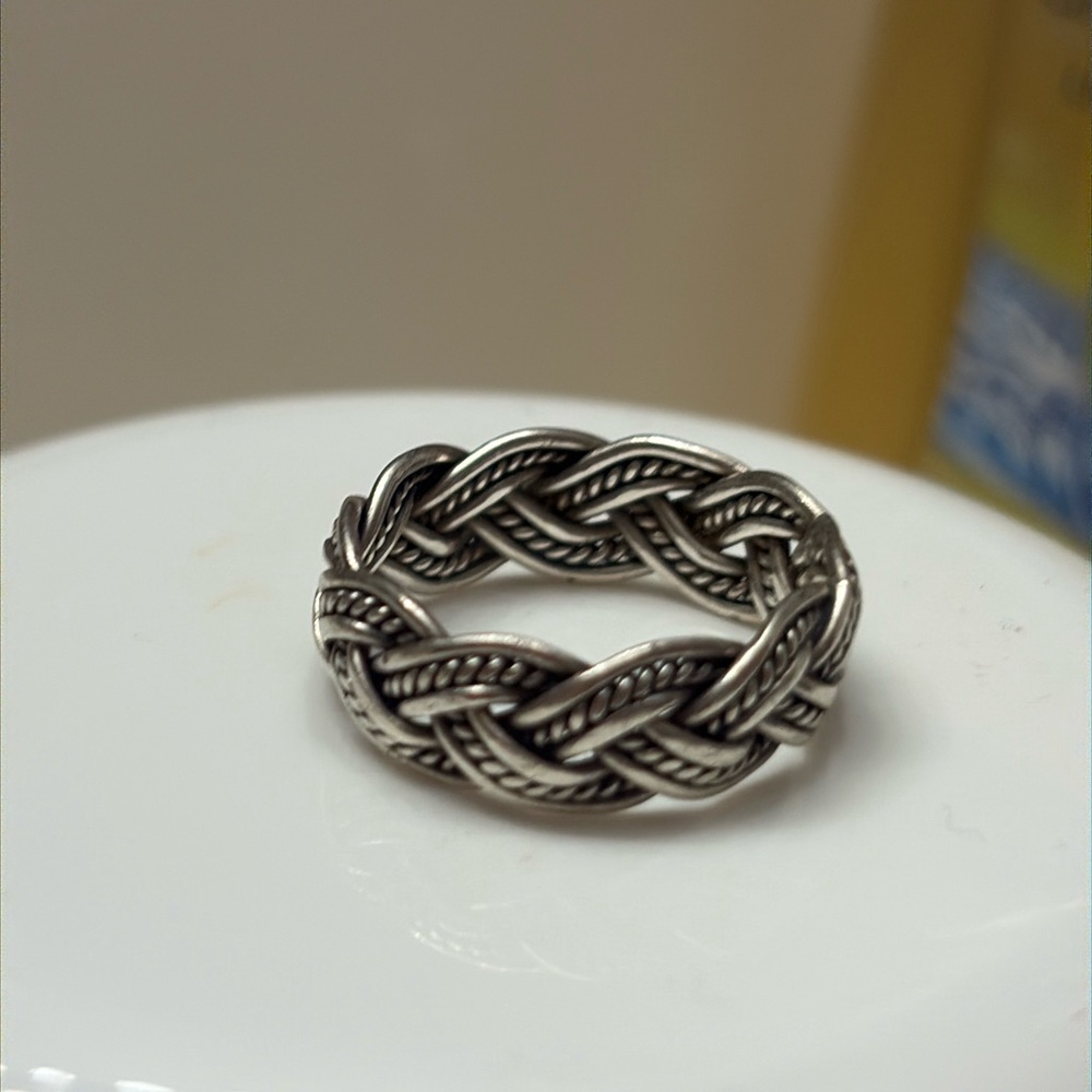 Braided Silver unisex Ring - Classic Celtic braided Style